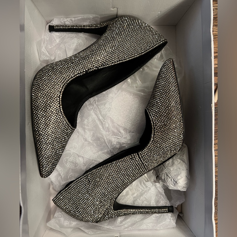 Steve Madden Daisie pumps black pewter sparkly jeweled